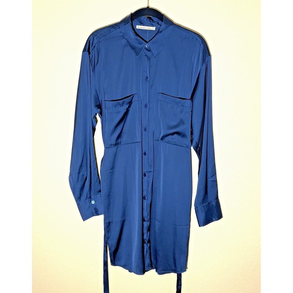 Abercrombie & Fitch Blue Long Sleeve Dress Small Tall